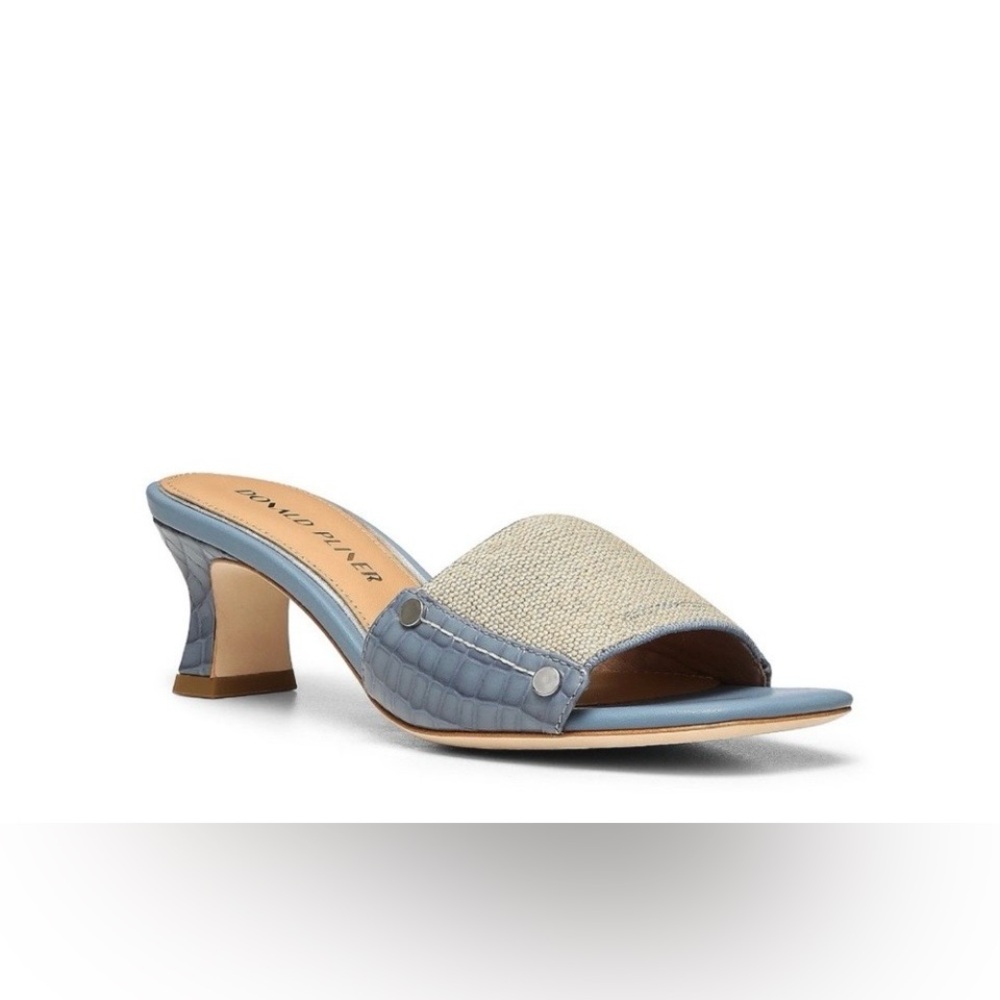Donald Pliner Kelza Blue Denim and Jute Elastic Sz 6 BNWB